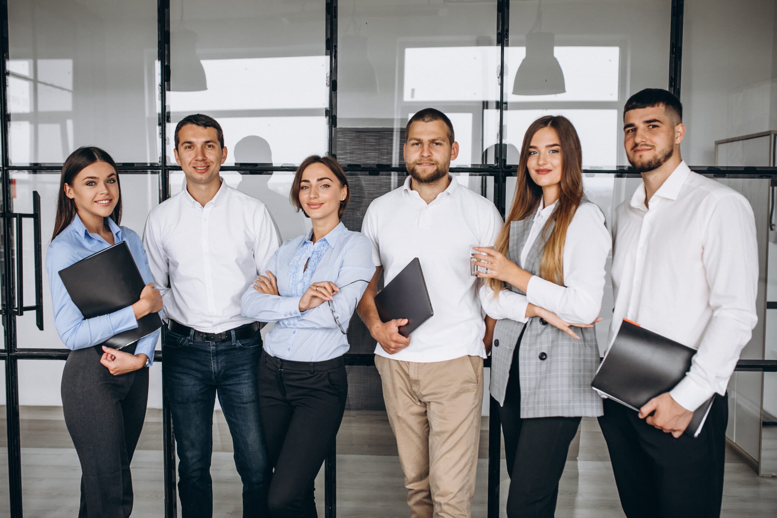 The customer service team at work in the Dubai office